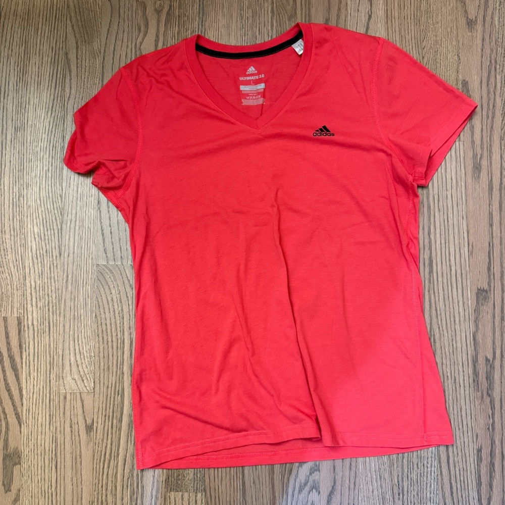 Adidas ultimate 2.0 darker pink colored V-Neck Top